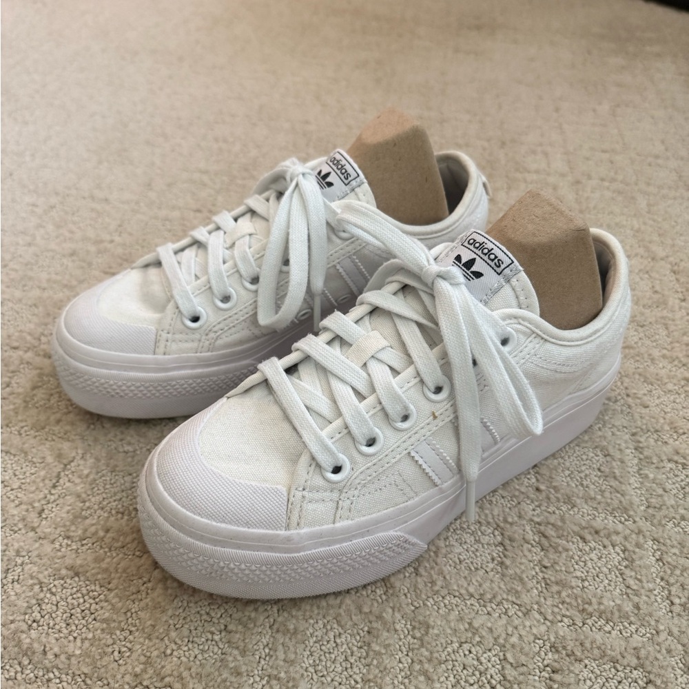 Adidas Nizza white platform sneakers in a women’s size 6